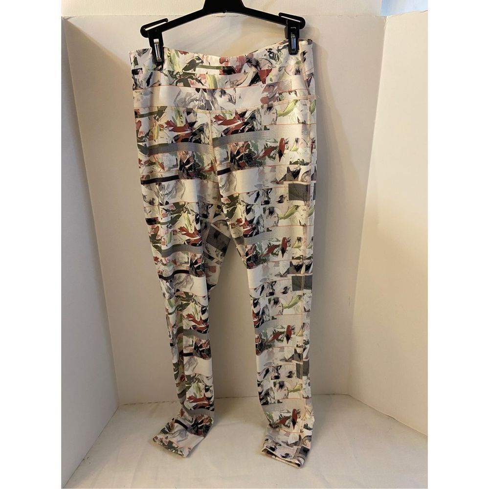 Zelos m‎ rn# 31104 active leggings workout yoga pants medium white gray